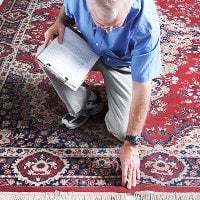 Persian rug inspection